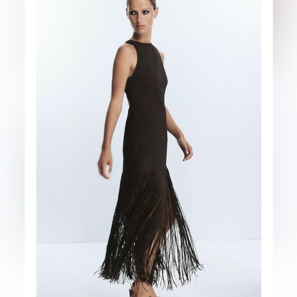 Zara Fringed Fitted Dress - Picture 7 of 15